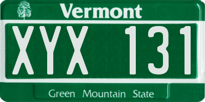 VT license plate XYX131