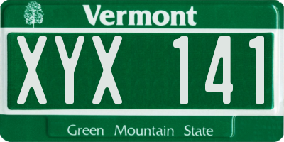 VT license plate XYX141