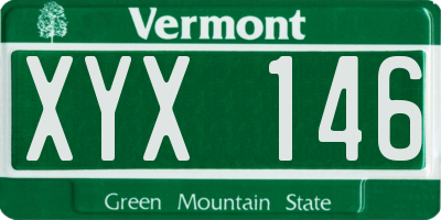 VT license plate XYX146