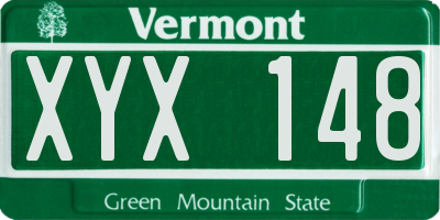 VT license plate XYX148