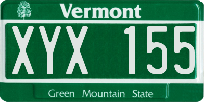 VT license plate XYX155