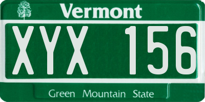 VT license plate XYX156