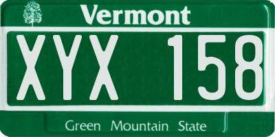 VT license plate XYX158