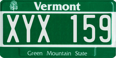 VT license plate XYX159