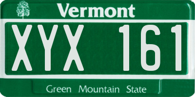VT license plate XYX161