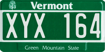 VT license plate XYX164