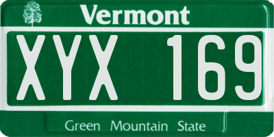 VT license plate XYX169
