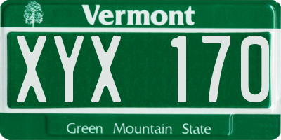 VT license plate XYX170
