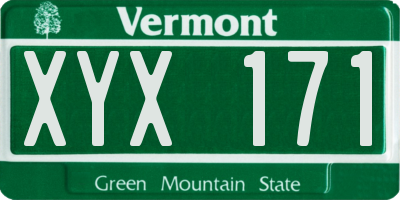 VT license plate XYX171