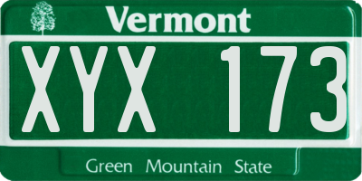 VT license plate XYX173