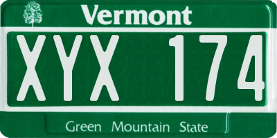 VT license plate XYX174