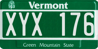VT license plate XYX176