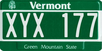 VT license plate XYX177