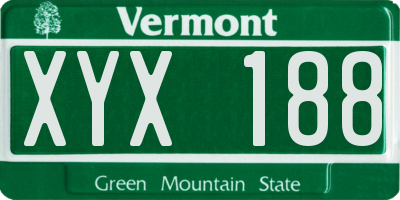 VT license plate XYX188