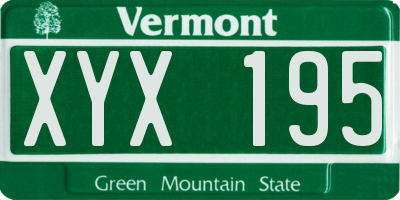 VT license plate XYX195