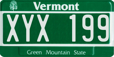 VT license plate XYX199