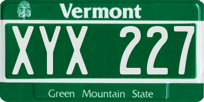 VT license plate XYX227