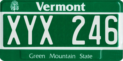 VT license plate XYX246