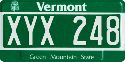 VT license plate XYX248