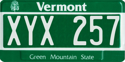 VT license plate XYX257