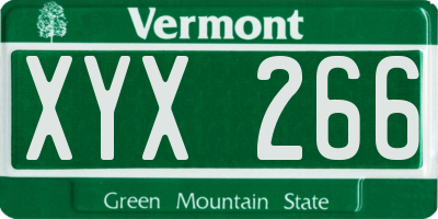VT license plate XYX266