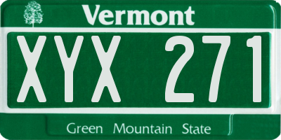VT license plate XYX271