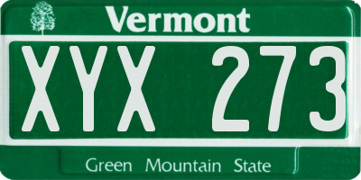 VT license plate XYX273