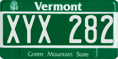 VT license plate XYX282