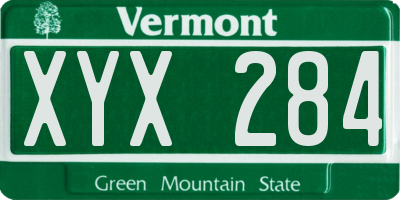 VT license plate XYX284