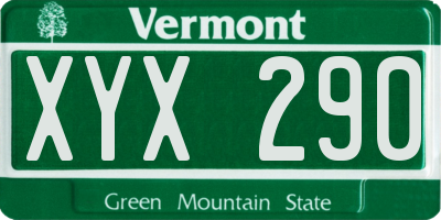 VT license plate XYX290