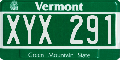 VT license plate XYX291