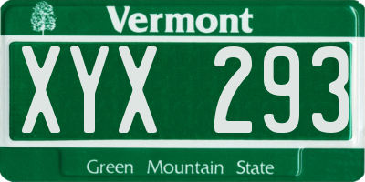 VT license plate XYX293