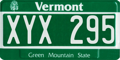 VT license plate XYX295
