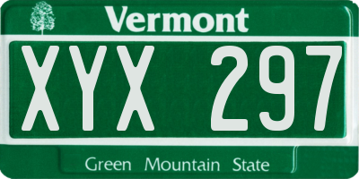 VT license plate XYX297