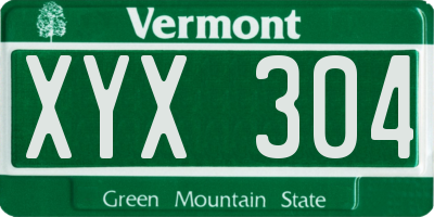 VT license plate XYX304