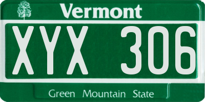 VT license plate XYX306