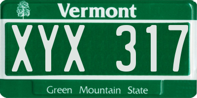 VT license plate XYX317