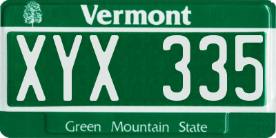 VT license plate XYX335