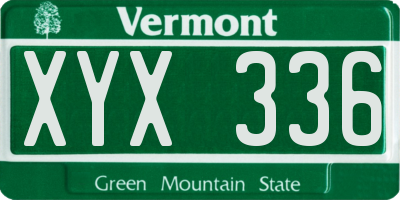VT license plate XYX336