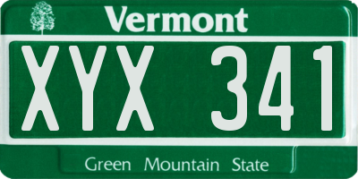 VT license plate XYX341