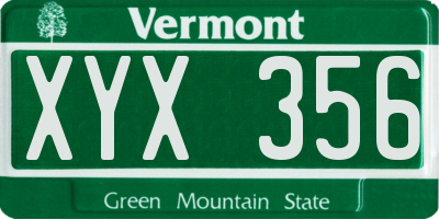 VT license plate XYX356