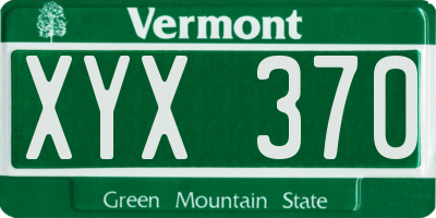 VT license plate XYX370