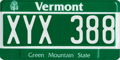 VT license plate XYX388