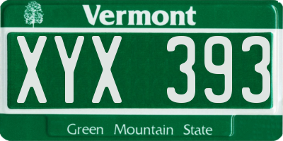 VT license plate XYX393
