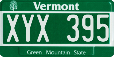 VT license plate XYX395