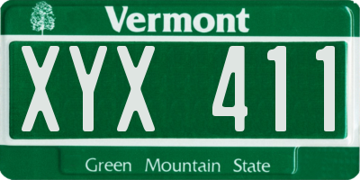 VT license plate XYX411