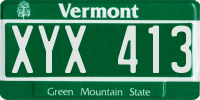 VT license plate XYX413