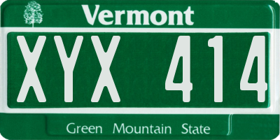 VT license plate XYX414