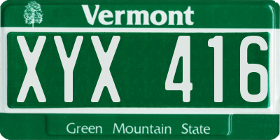 VT license plate XYX416