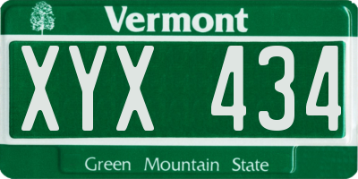 VT license plate XYX434